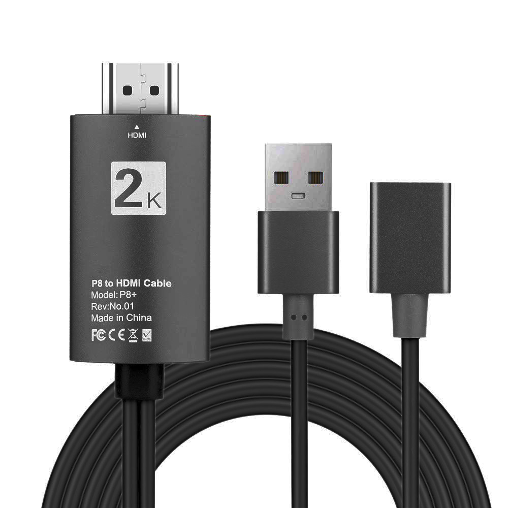 POWERTECH Καλώδιο USB (F) σε HDMI CAB-H080 με USB τροφοδοσία, 1m, μαύρο - POWERTECH 68113