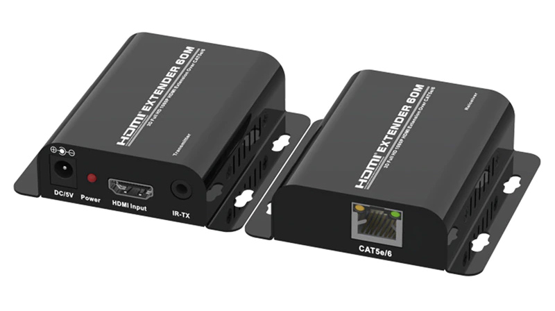 POWERTECH HDMI Video Extender CAB-H148, CAT5e/6, Full HD, 3D, IR, 60m - POWERTECH 104987