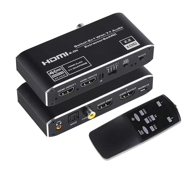 HDMI switch CAB-H150, 4-in σε 1-out, 7.1 Audio, 4K/60Hz HDR, eARC, μαύρο - UNBRANDED 106134