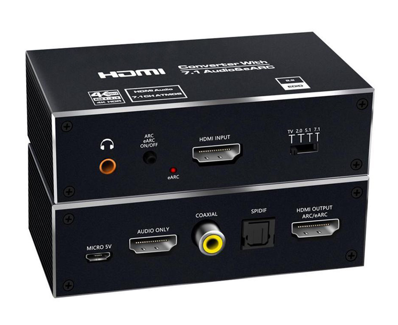 HDMI audio extractor CAB-H151, 7.1 Audio, 4K/60Hz, eARC, μαύρο - UNBRANDED 106135