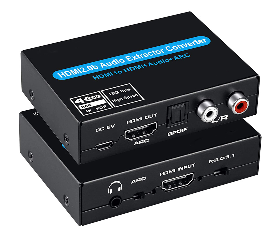 POWERTECH converter CAB-H154 από HDMI σε HDMI, 3.5mm & 2x RCA, 4K - POWERTECH 106155