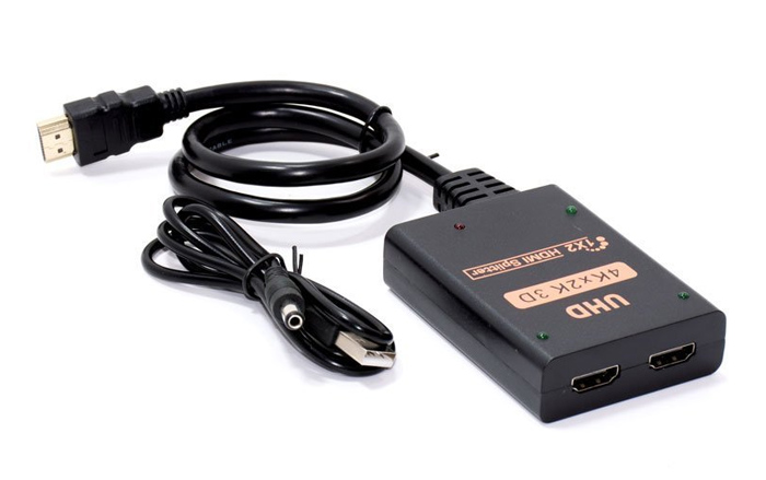 HDMI splitter CAB-H156, 1-in σε 2-out, 4K/60Hz, HDR/HDCP, 50cm, μαύρο - UNBRANDED 107518