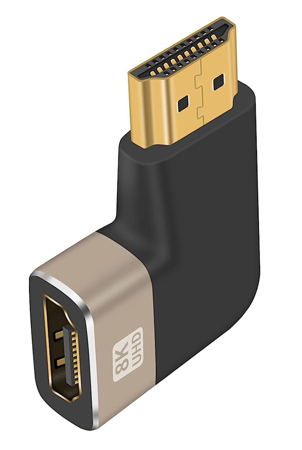 POWERTECH αντάπτορας HDMI 2.1 CAB-H160, 8K/60Hz, γωνιακός, μαύρος - POWERTECH 108106