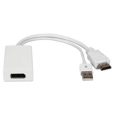 POWERTECH αντάπτορας HDMI σε DisplayPort CAB-H162, USB, 4K, λευκός - POWERTECH 110116