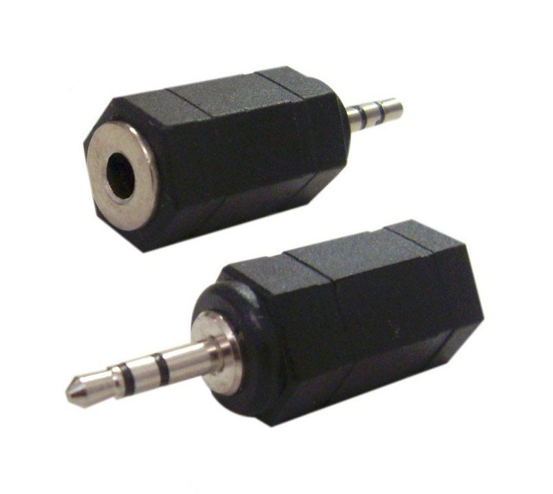 POWERTECH αντάπτορας 2.5mm σε 3.5mm CAB-J014, μαύρος, 5τμχ - POWERTECH 53067