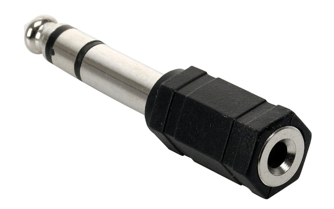 POWERTECH αντάπτορας stereo 6.35mm σε 3.5mm CAB-J018, μαύρος, 5τμχ - POWERTECH 53548