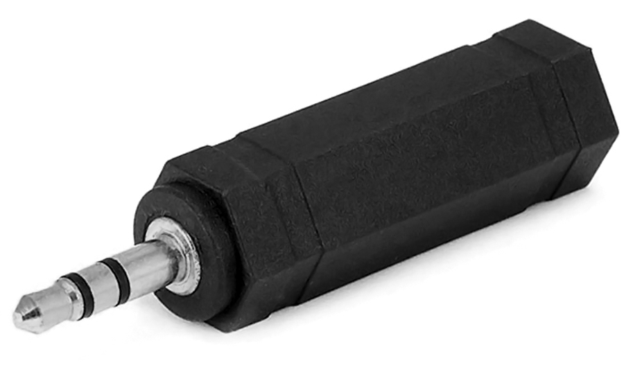 POWERTECH αντάπτορας stereo 3.5mm σε 6.35mm CAB-J020, μαύρος, 5τμχ - POWERTECH 53550