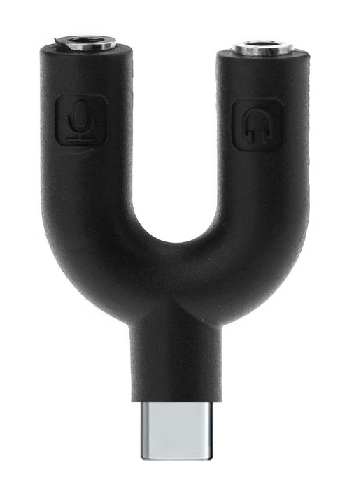 POWERTECH αντάπτορας USB-C σε 2x 3.5mm CAB-J052, μαύρος - POWERTECH 89966