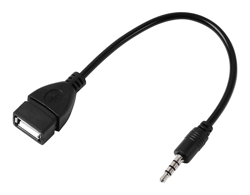 POWERTECH καλώδιο 3.5mm σε USB 2.0 female CAB-J055, 0.5m, μαύρο - POWERTECH 106172