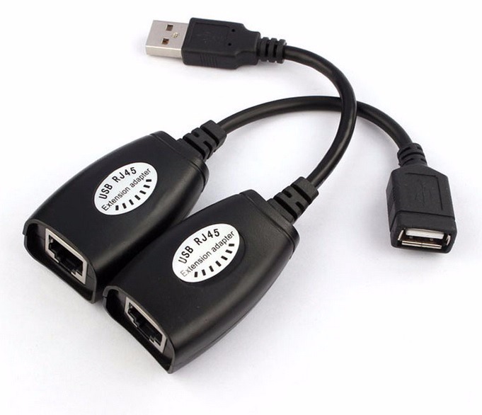 POWERTECH USB extender CAB-N098 μέσω καλωδίου RJ45, μαύρο - POWERTECH 66295