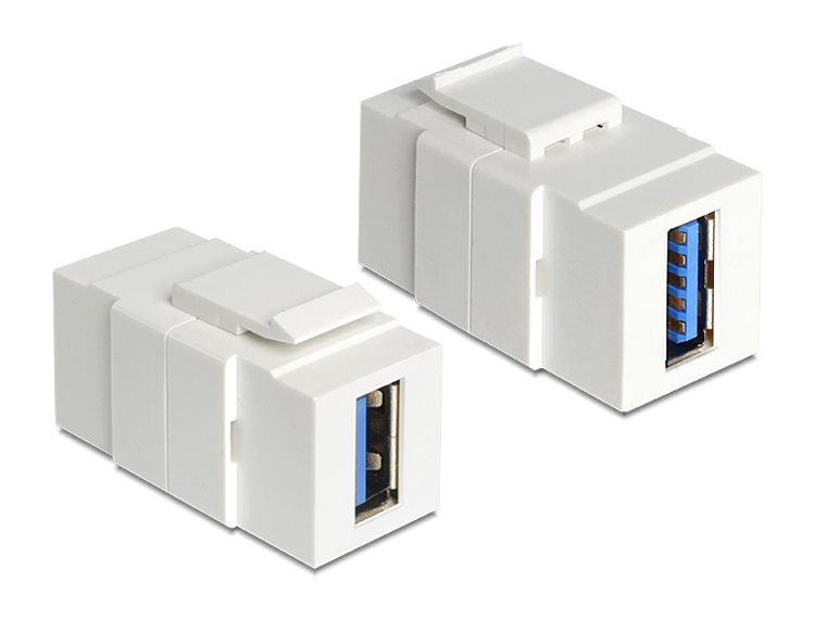 POWERTECH USB 3.0 adapter CAB-N152 για patch panel, λευκό - POWERTECH 75647