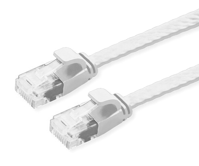 POWERTECH καλώδιο δικτύου CAB-N335, flat, Cat 6a U/UTP, 25cm, λευκό - POWERTECH 108672