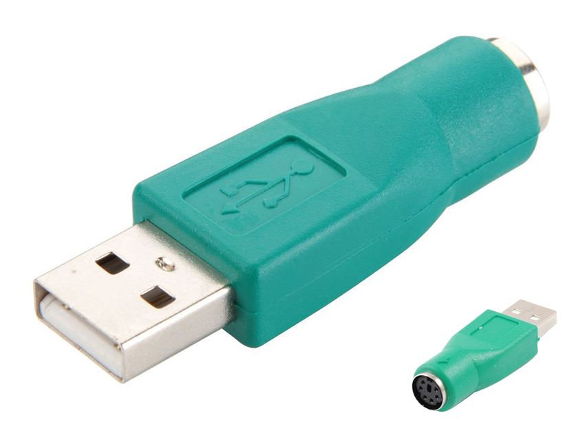 POWERTECH αντάπτορας USB 2.0 αρσενικό σε PS2 θηλυκό CAB-U020, πράσινος - POWERTECH 30271