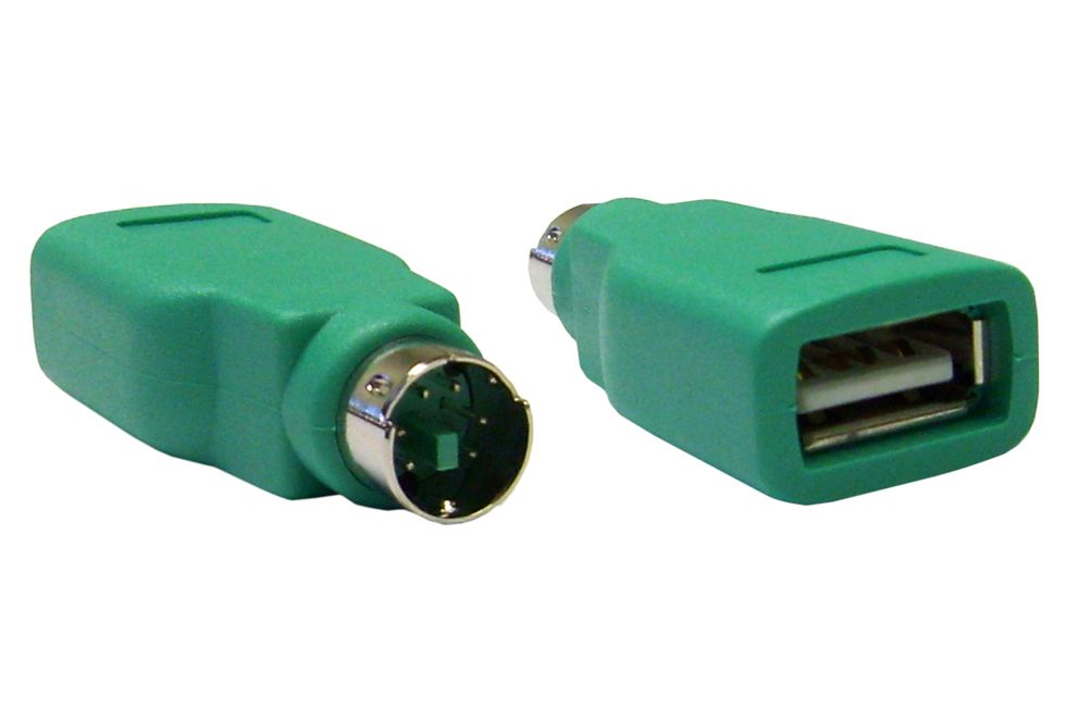 POWERTECH αντάπτορας USB 2.0 θηλυκό σε PS2 αρσενικό CAB-U021, πράσινος - POWERTECH 30272