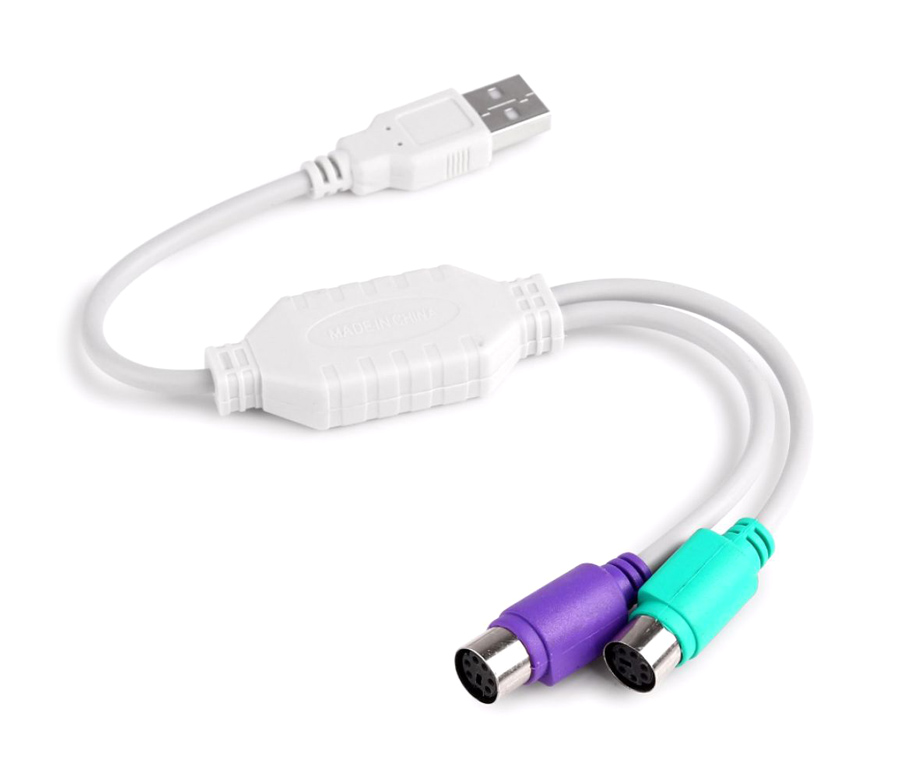 POWERTECH καλώδιο USB σε 2x PS2 θηλυκό CAB-U047, 0.20m, λευκό - POWERTECH 51916
