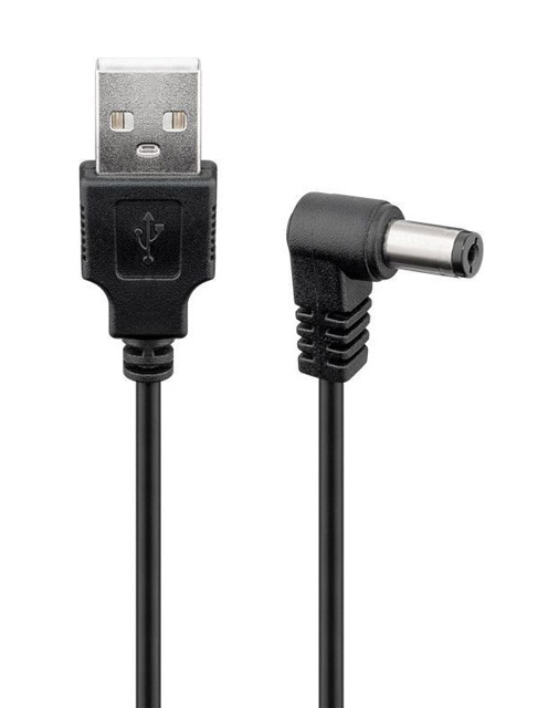 POWERTECH καλώδιο USB σε DC 5.5x2.1mm CAB-U120, copper, 1.5m, μαύρο - POWERTECH 72363