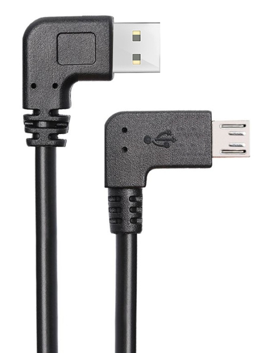 POWERTECH καλώδιο USB σε USB Micro CAB-U132, 90°, Easy USB, 0.5m, μαύρο - POWERTECH 80993