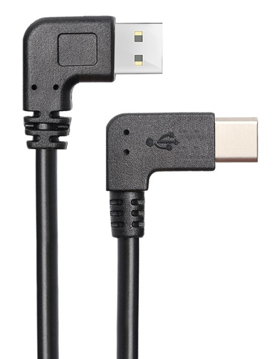 POWERTECH καλώδιο USB σε USB-C CAB-U134, 90°, Easy USB, 0.5m, μαύρο - POWERTECH 80995