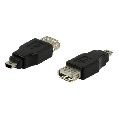 POWERTECH αντάπτορας USB σε USB Mini CAB-U141, μαύρος - POWERTECH 81906