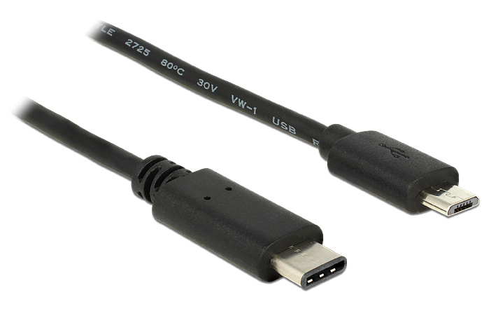 POWERTECH Καλώδιο USB Type-C σε USB Micro CAB-UC011, 1m, μαύρο - POWERTECH 59805