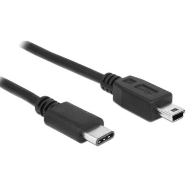 POWERTECH καλώδιο USB-C σε USB Mini CAB-UC079, 1.5m, μαύρο - POWERTECH 110101