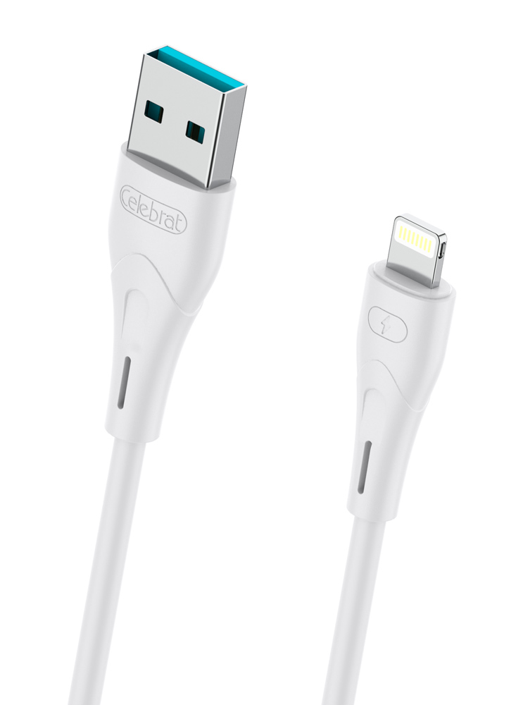 CELEBRAT καλώδιο Lightning σε USB CB-18I, 15W 2.4A, 480Mbps, 1m, λευκό - CELEBRAT 112597