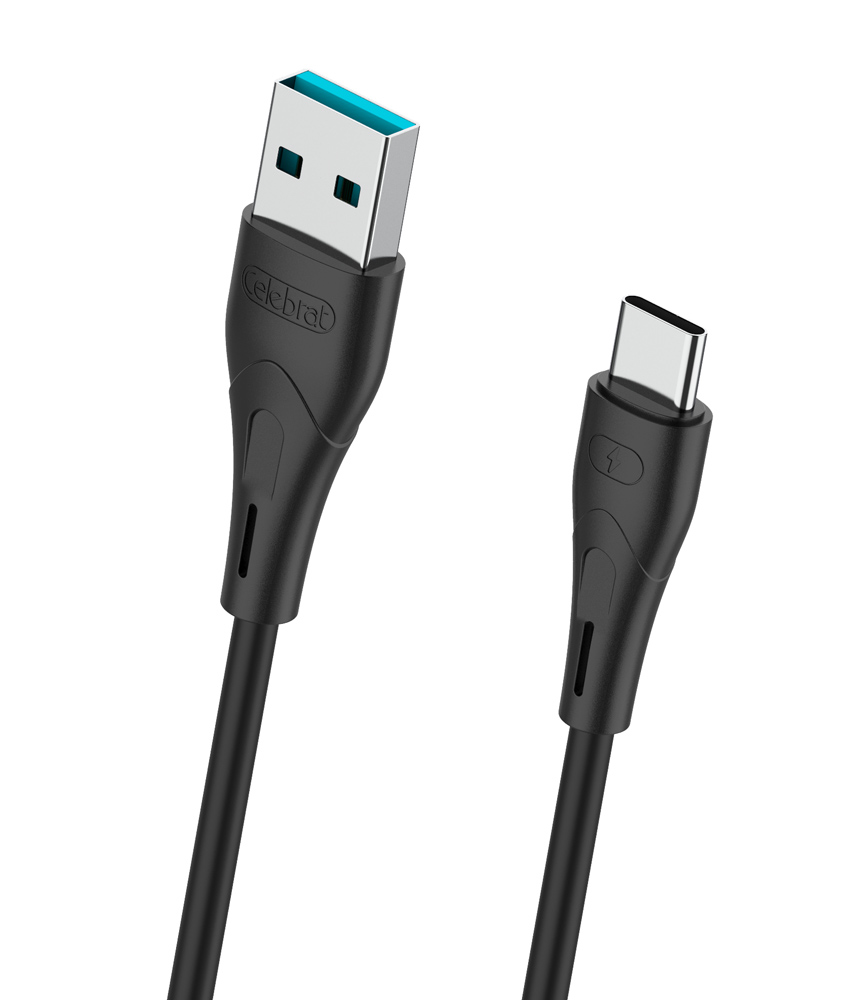 CELEBRAT καλώδιο USB-C σε USB CB-18T, 15W 3A, 480Mbps, 1m, μαύρο - CELEBRAT 112595