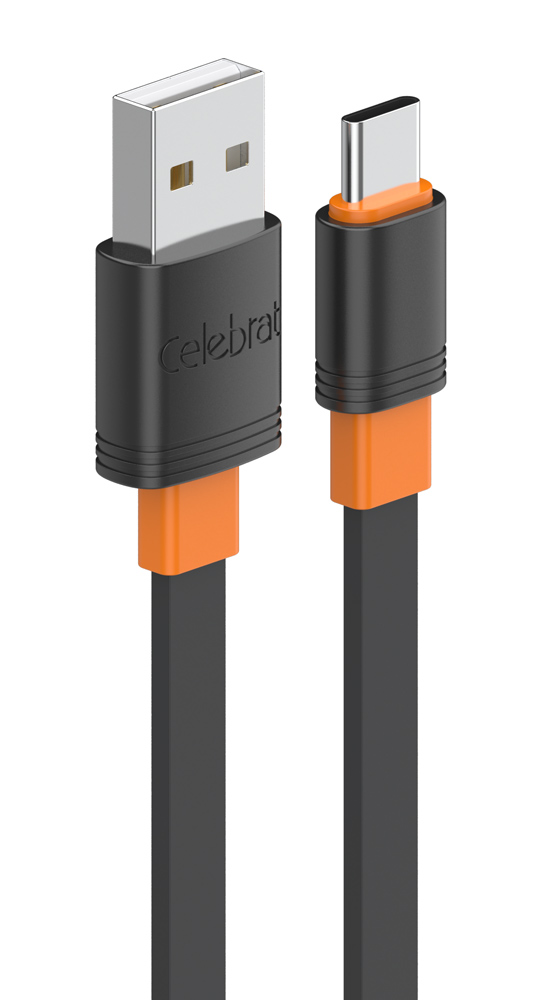 CELEBRAT καλώδιο USB-C σε USB CB-33C, flat, 15W, 1m, μαύρο - CELEBRAT 110683