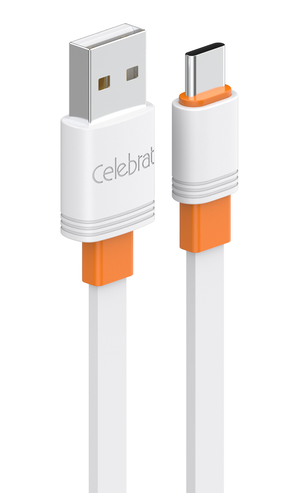 CELEBRAT καλώδιο USB-C σε USB CB-33C, flat, 15W, 1m, λευκό - CELEBRAT 110682