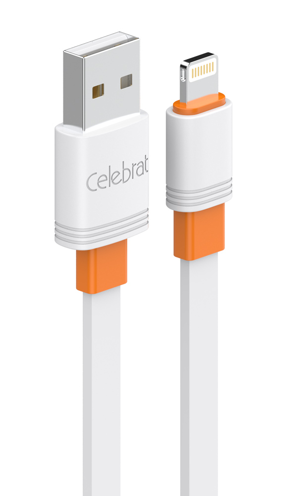 CELEBRAT καλώδιο Lightning σε USB CB-33L, flat, 12W, 1m, λευκό - CELEBRAT 110680