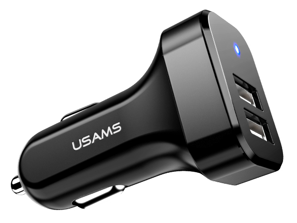 USAMS φορτιστής αυτοκινήτου C13, 2x USB, 2.1A, μαύρος - USAMS 77565
