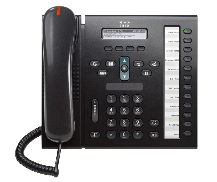 CISCO used Unified IP Phone 6961, POE, Dark Gray - CISCO 64861