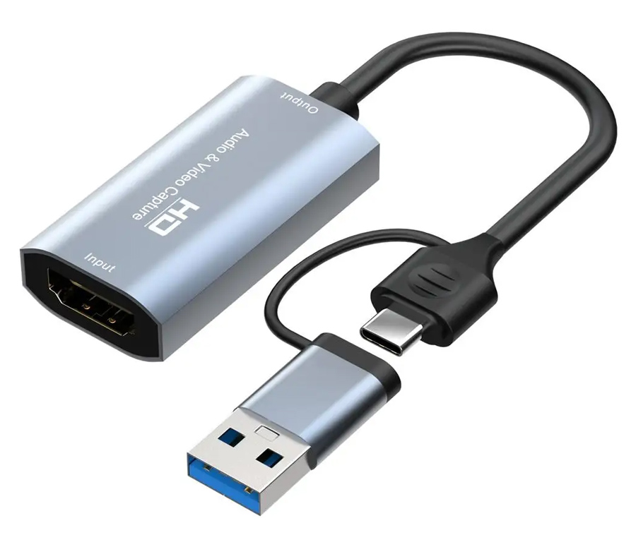 CABLETIME video capture CT-ACHC-AG, HDMI/USB & USB-C, 4K/60Hz, γκρι - CABLETIME 109111