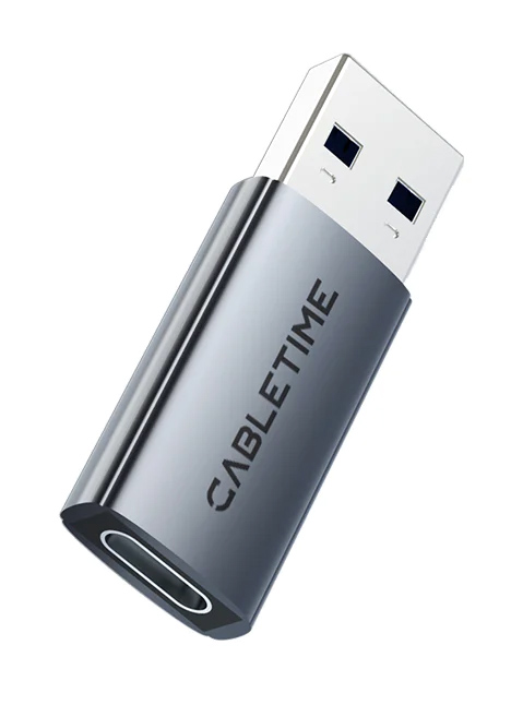 CABLETIME αντάπτορας USB-C σε USB CT-AMCF10-AG, 10Gbps, 15W, γκρι - CABLETIME 113626