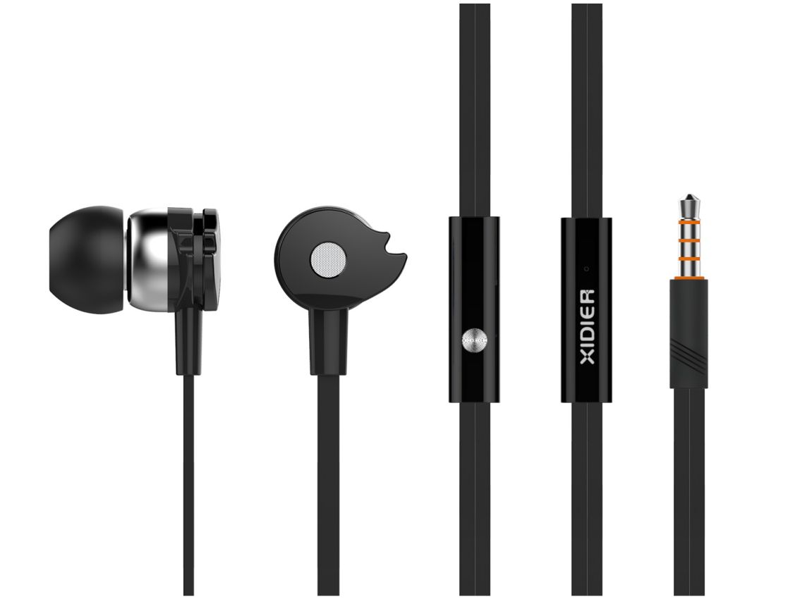 CELEBRAT earphones με μικρόφωνο D1, 3.5mm, Φ10mm, 1.2m flat, μαύρα - CELEBRAT 53938