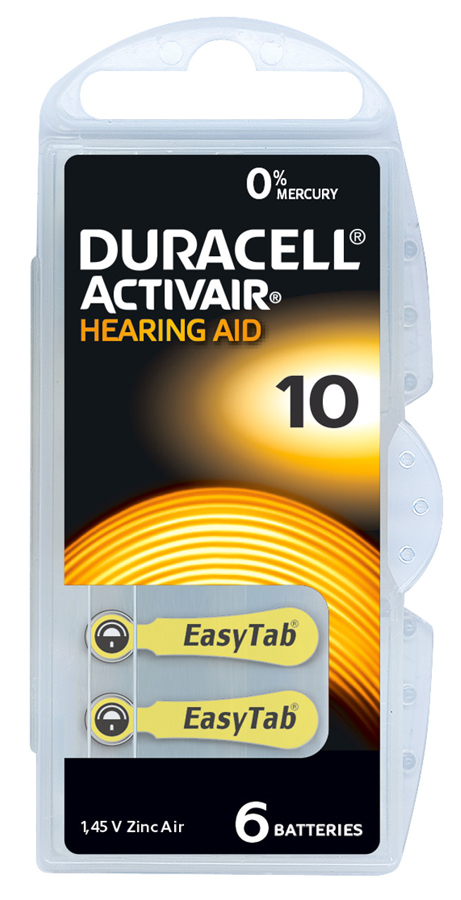 DURACELL μπαταρίες ακουστικών βαρηκοΐας Activair 10, 1.45V, 6τμχ - DURACELL 113890