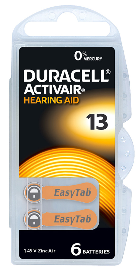 DURACELL μπαταρίες ακουστικών βαρηκοΐας Activair 13, 1.45V, 6τμχ - DURACELL 113891