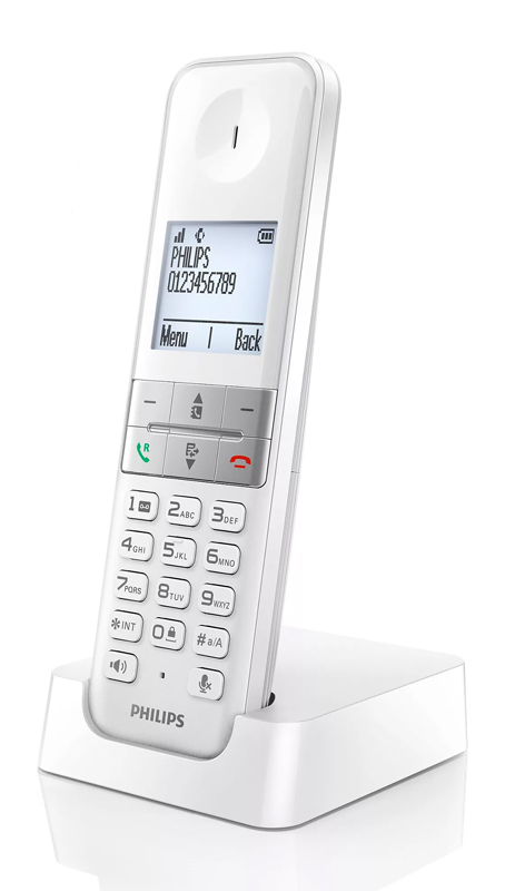 PHILIPS ασύρματο τηλέφωνο D4701W/34, με ελληνικό μενού, λευκό - PHILIPS 79997