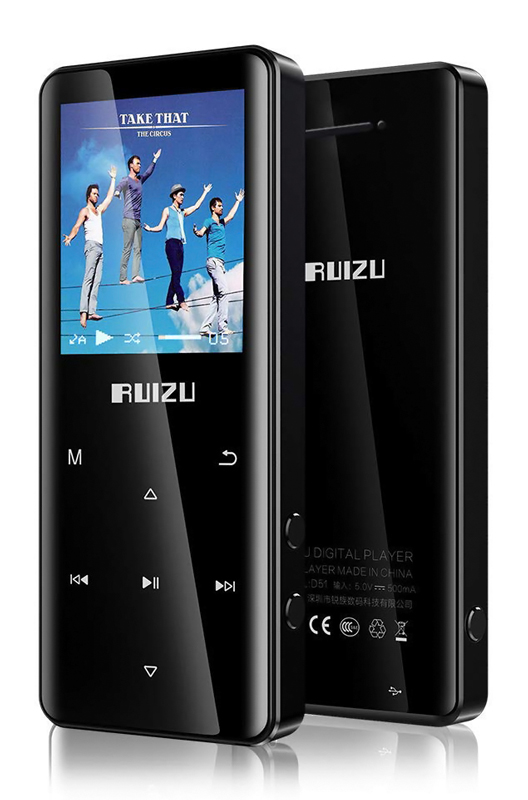 RUIZU MP3 player D51 με ηχείο, 1.8", 8GB, BT, ελληνικό μενού, μαύρο - RUIZU 104922