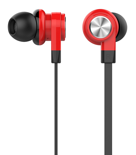 CELEBRAT earphones με μικρόφωνο D9, 3.5mm σύνδεση, Φ10mm, 1.2m, κόκκινα - CELEBRAT 78272