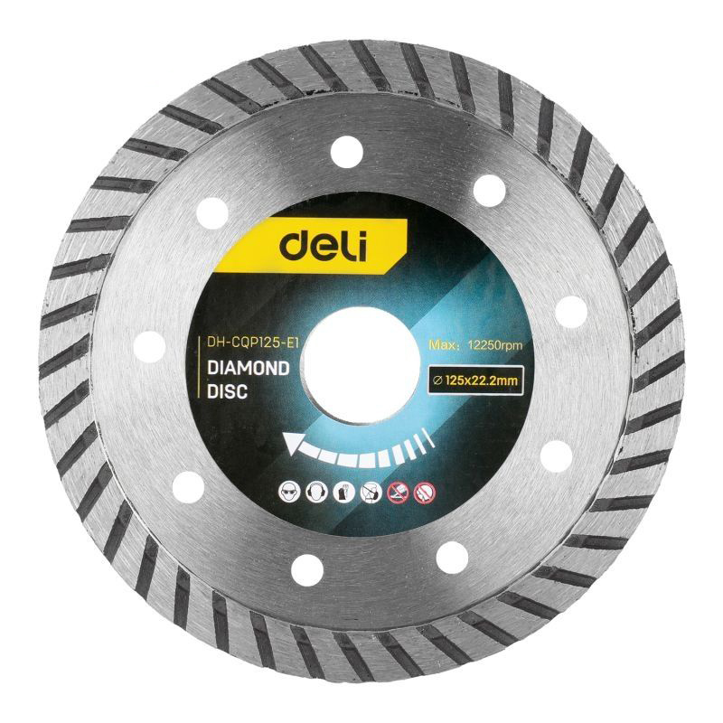 DELI δίσκος κοπής διαμαντέ DH-CQP125-E1, δομικών υλικών, 125mm, 12250rpm - DELI 106435
