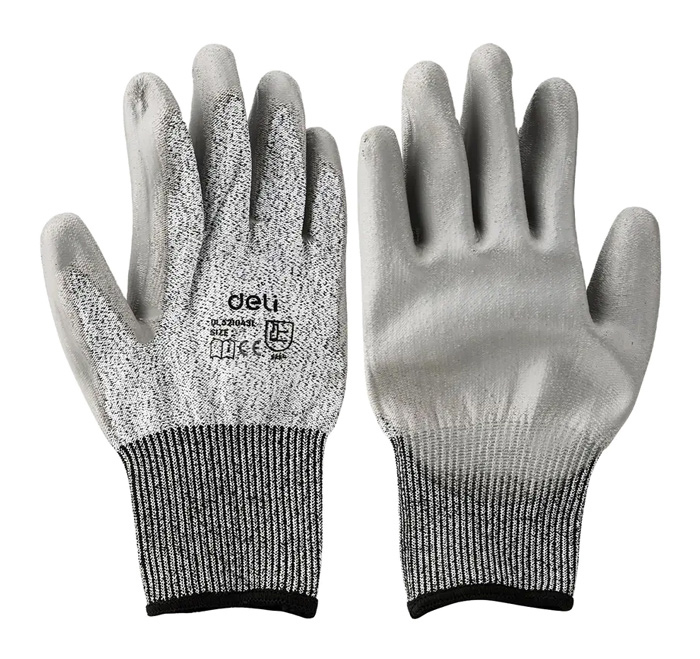 DELI γάντια εργασίας DL521043L, ανθεκτικά σε κοψίματα, L, γκρι - DELI 106454