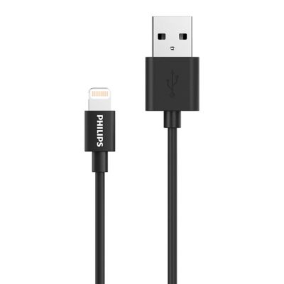 PHILIPS καλώδιο USB σε Lightning  DLC3104V-00, 2.4Α 12W, 1.2m, μαύρο - PHILIPS 83439