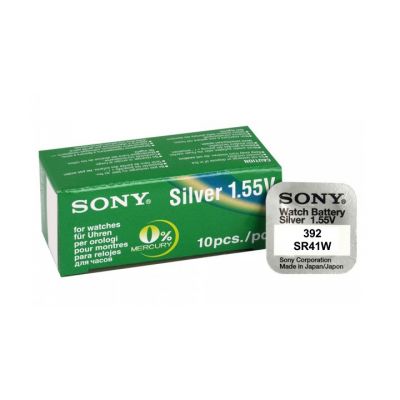 SONY μπαταρία Silver Oxide για ρολόγια SR41W, 1.55V, No392, 10τμχ - SONY 21816