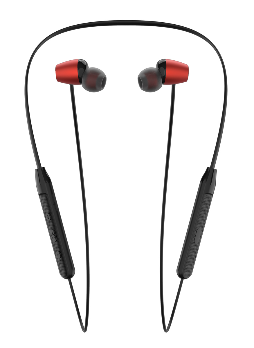 YISON earphones E19 με μαγνήτη, Bluetooth, 10mm, 130mAh, κόκκινα - YISON 114853