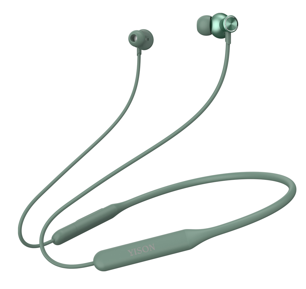 YISON earphones E20, με μαγνήτη, Bluetooth 5.2, 12mm, πράσινα - YISON 104449