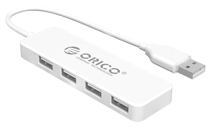 ORICO USB hub FL01, 4x θυρών, 480Mbps, USB σύνδεση, λευκό - ORICO 87413