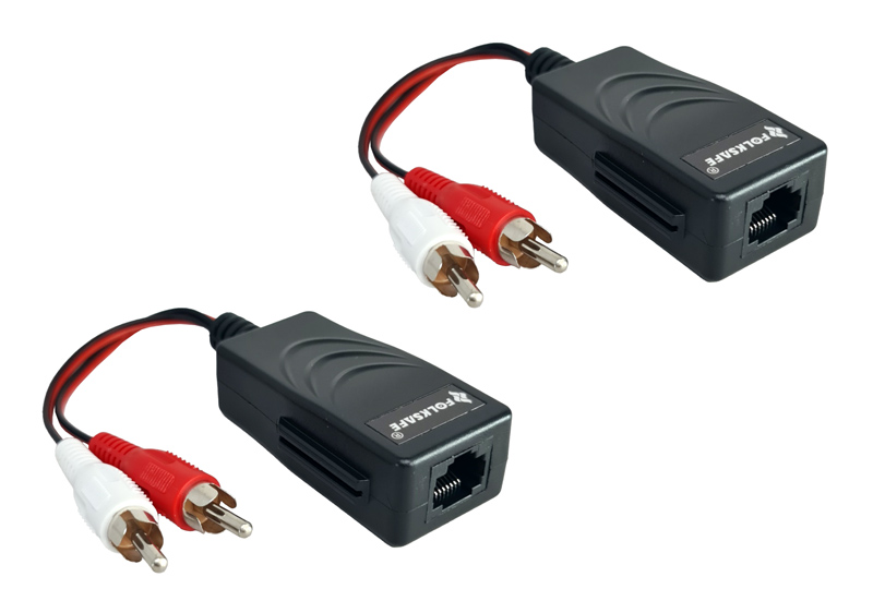 FOLKSAFE audio extender FS-2001AA μέσω καλωδίου RJ45, RCA σε RCA, έως 1000m - FOLKSAFE 115219