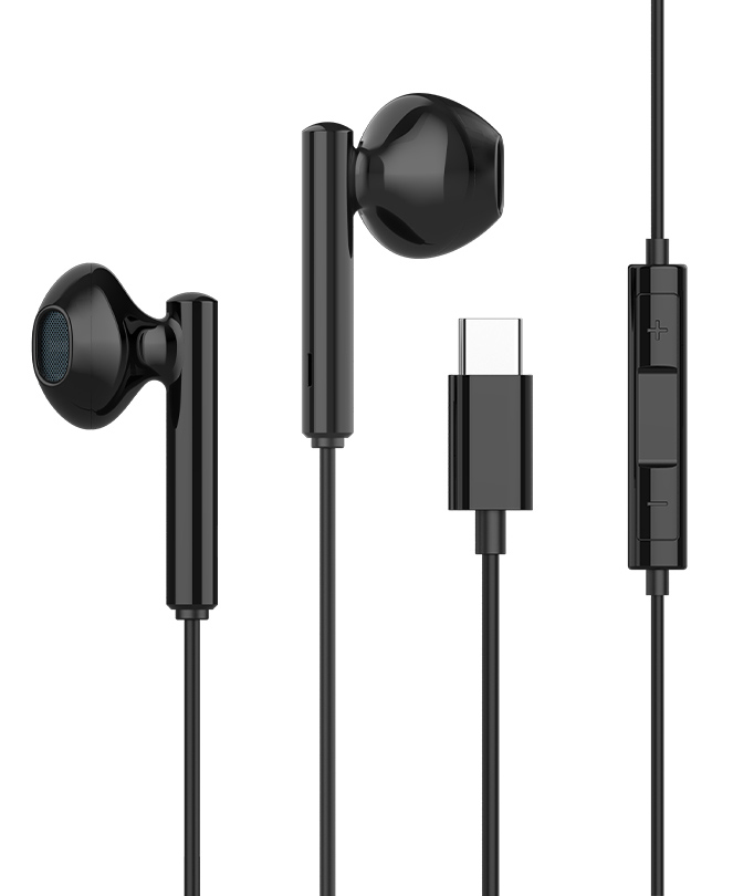 CELEBRAT earphones με μικρόφωνο G16, Type-C, 1.2m, μαύρα - CELEBRAT 86418