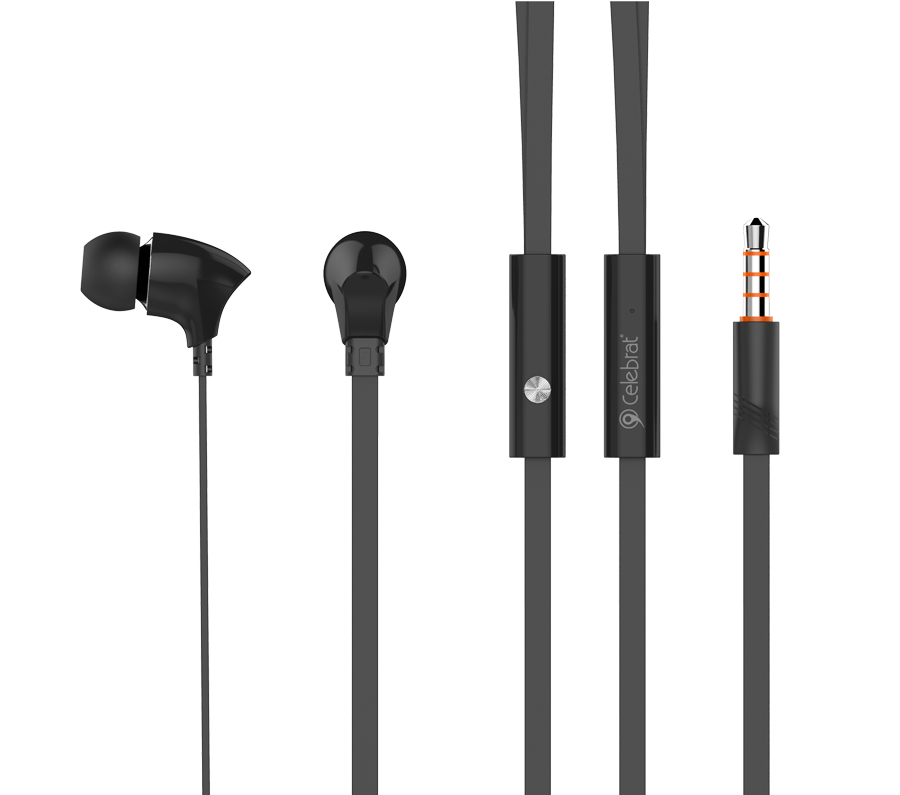 CELEBRAT earphones με μικρόφωνο G3, 3.5mm σύνδεση, Φ10mm, 1.2m, μαύρα - CELEBRAT 68183